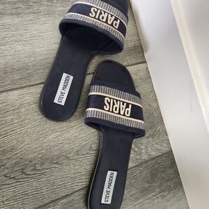 Steve Madden Dark Blue Slide Sandals